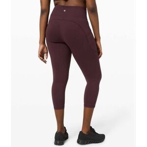 Lululemon Invigorate High-Rise Crop 23" Align Leggings Burgundy Women's‎ 4 W6BDV